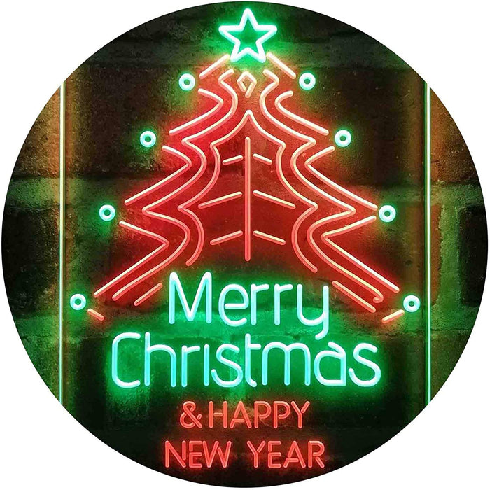 Merry Christmas Happy New Year LED Light Sign - Way Up Gifts