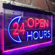 Open 24 Hours LED Light Sign - LED Gift Works