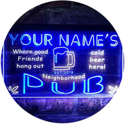 Personalized Neighborhood Pub Bar LED Light Sign - LED Gift Works