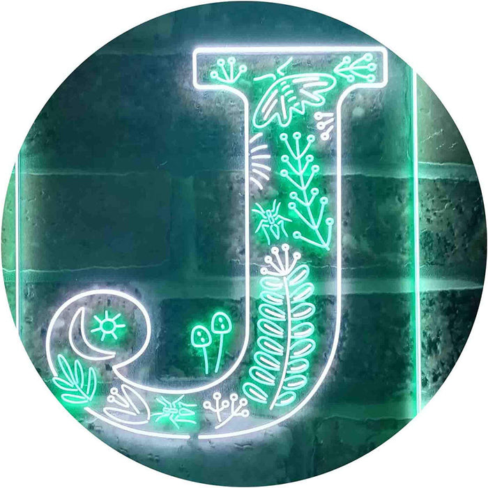 Family Name Letter J Monogram Initial LED Light Sign - Way Up Gifts