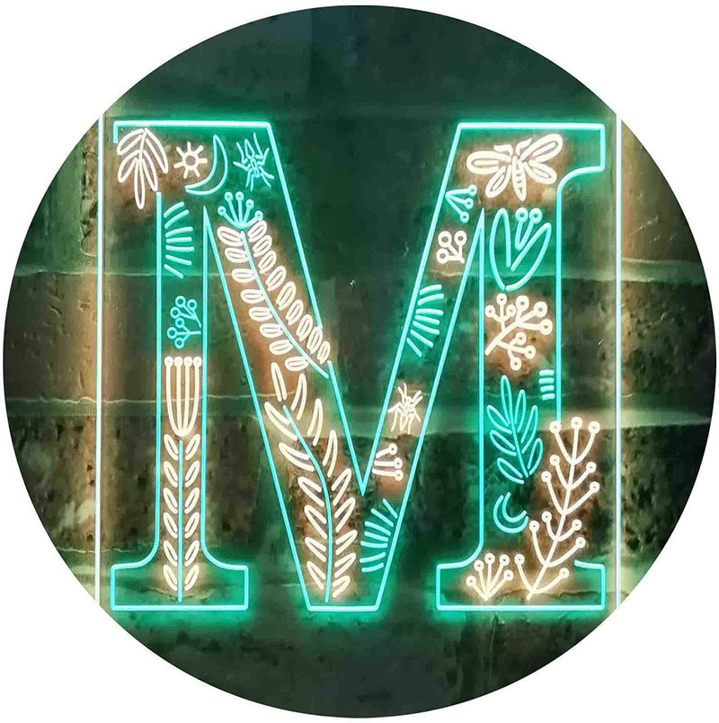 Family Name Letter M Initial Monogram LED Light Sign - LED Gift Works