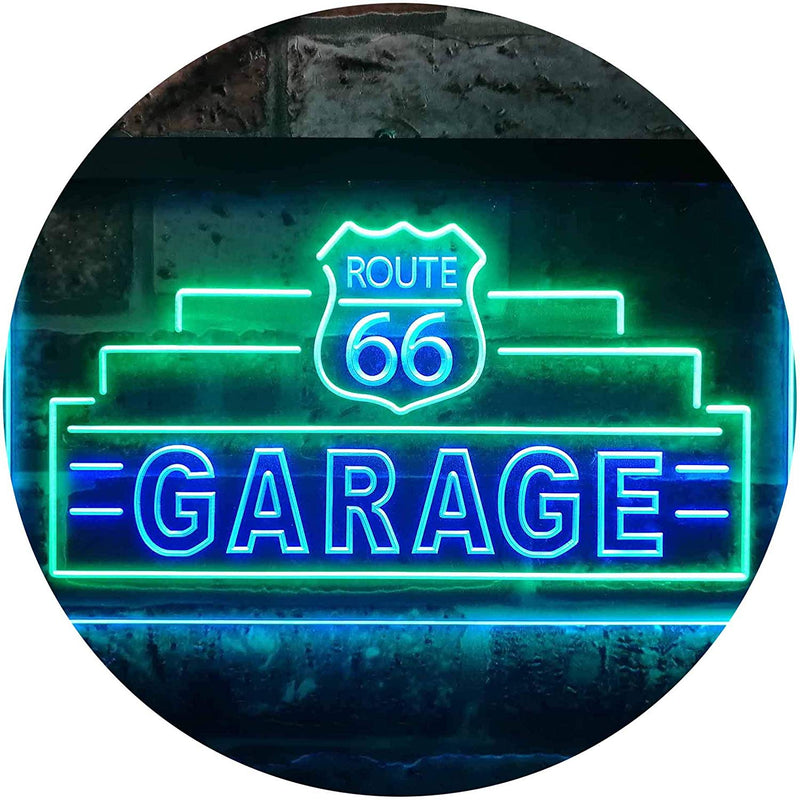 Route 66 Garage LED Light Sign - LED Gift Works
