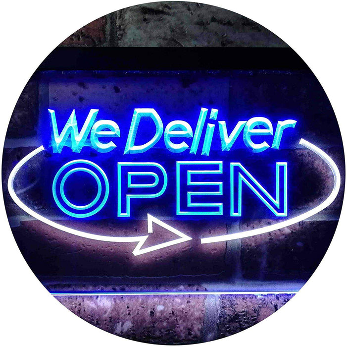Open Delivery We Deliver LED Light Sign - Way Up Gifts