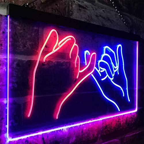 Pinky Swear Promise Cute Room Decor LED Light Sign - Way Up Gifts
