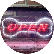 Open Dog Bone Grooming Pet Shop LED Light Sign - LED Gift Works