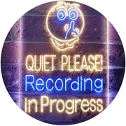 Quiet Please Recording in Progress Studio LED Light Sign - LED Gift Works