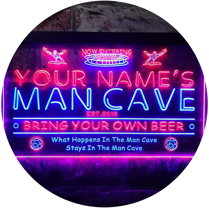 Personalized Sports Soccer Theme Man Cave LED Light Sign - Way Up Gifts