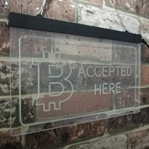Bitcoin Accepted Here LED Light Sign - LED Gift Works