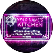 Personalized Home Kitchen Decor Made with Smile LED Light Sign - LED Gift Works