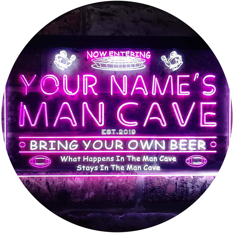 Personalized Sports Football Theme Man Cave LED Light Sign - LED Gift Works