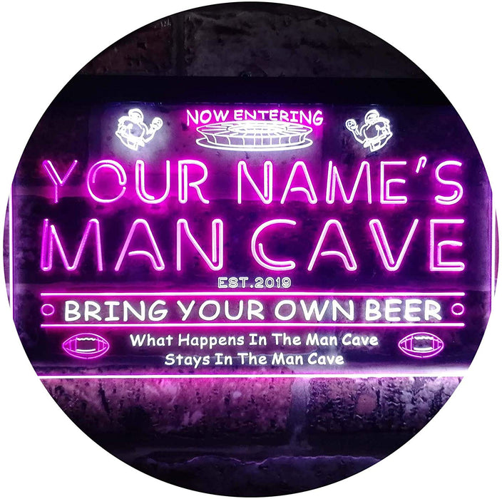 Personalized Sports Football Theme Man Cave LED Light Sign - Way Up Gifts