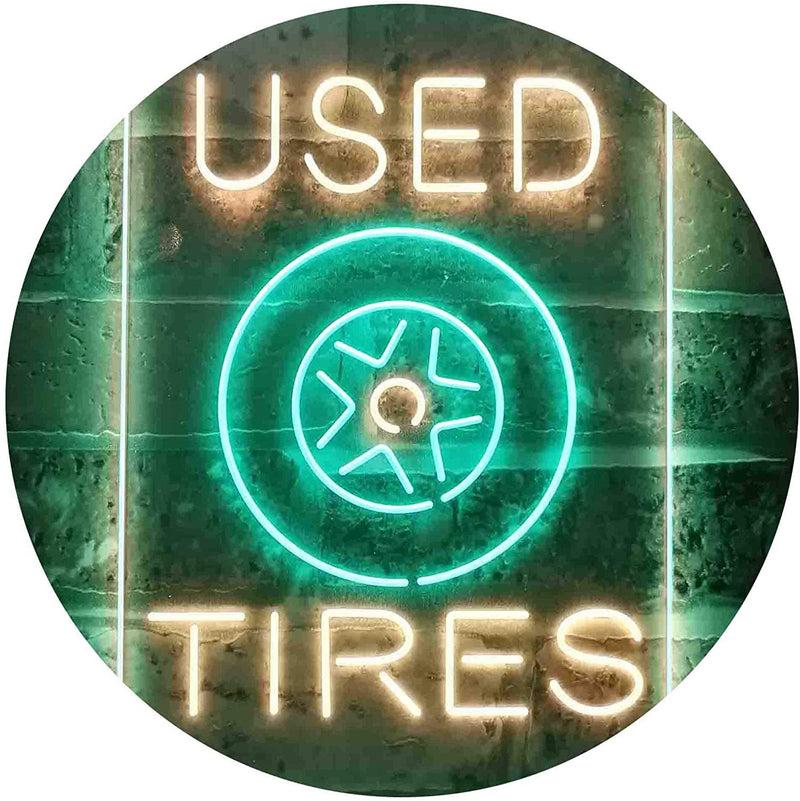 Auto Shop Car Garage Used Tires LED Light Sign - LED Gift Works