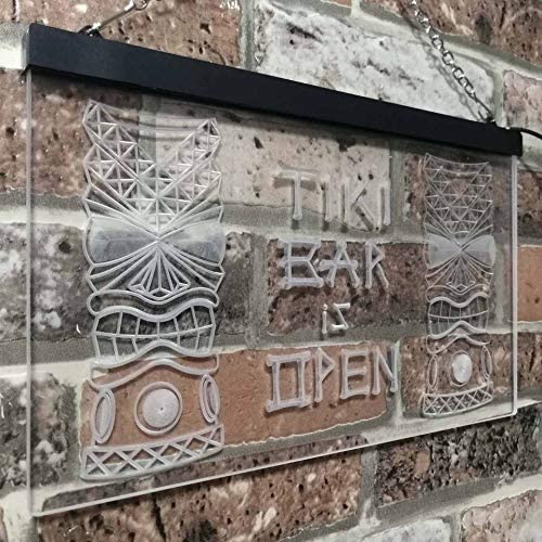 Tiki Bar Open LED Light Sign - LED Gift Works