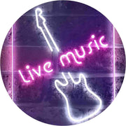 Guitar Live Music LED Light Sign - LED Gift Works