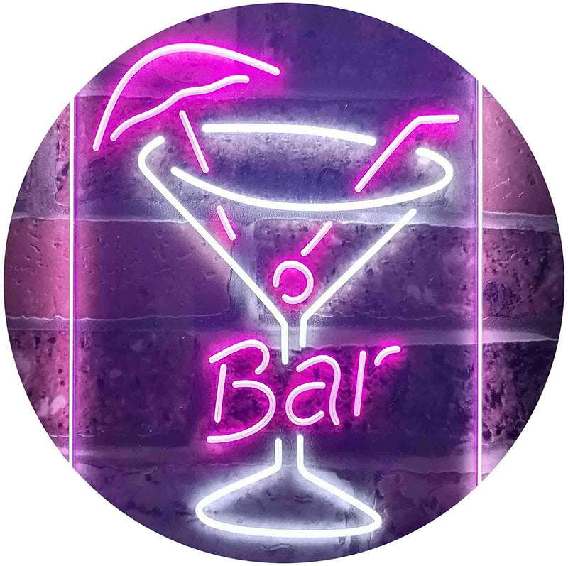 Cocktail Glass Bar LED Light Sign - LED Gift Works