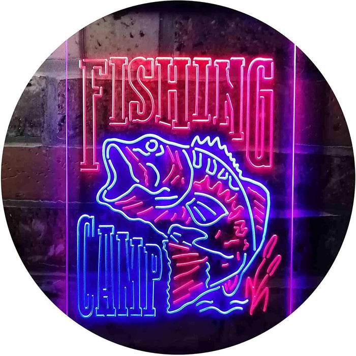 Fishing Camp Fish Cabin Decor LED Light Sign - Way Up Gifts