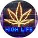 Marijuana Leaf High Life LED Light Sign - Way Up Gifts