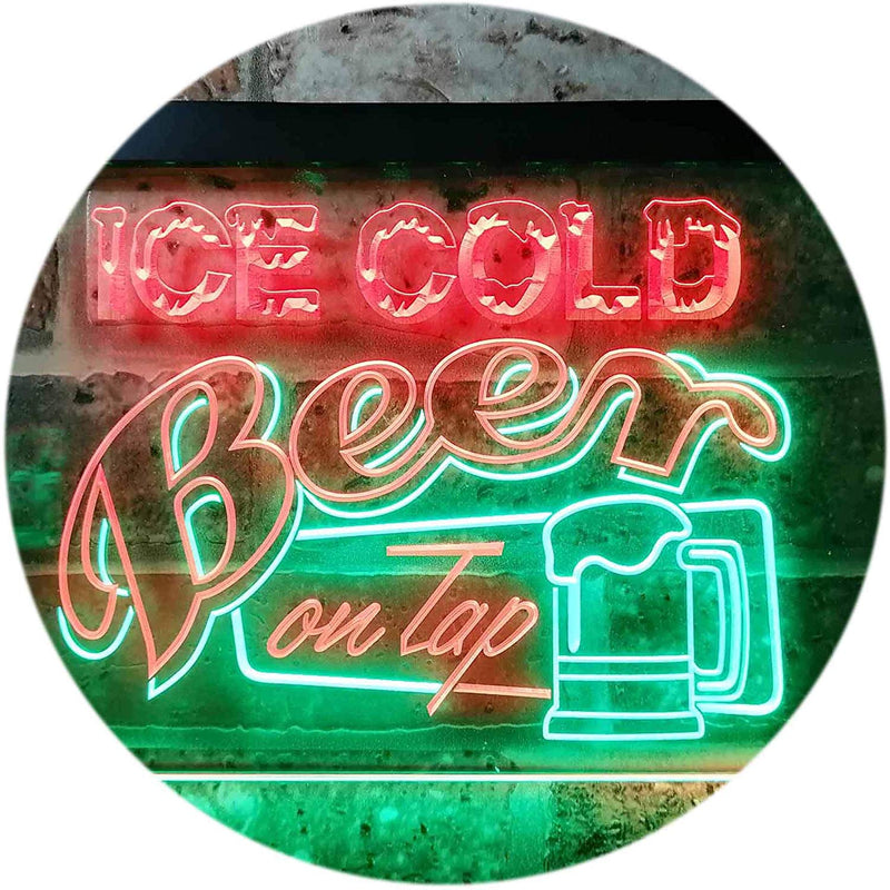 Ice Cold Beer On Tap LED Light Sign - LED Gift Works