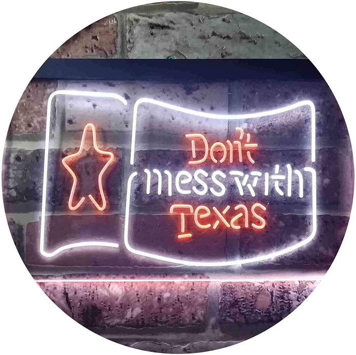 Don't Mess with Texas Flag Garage LED Light Sign - Way Up Gifts