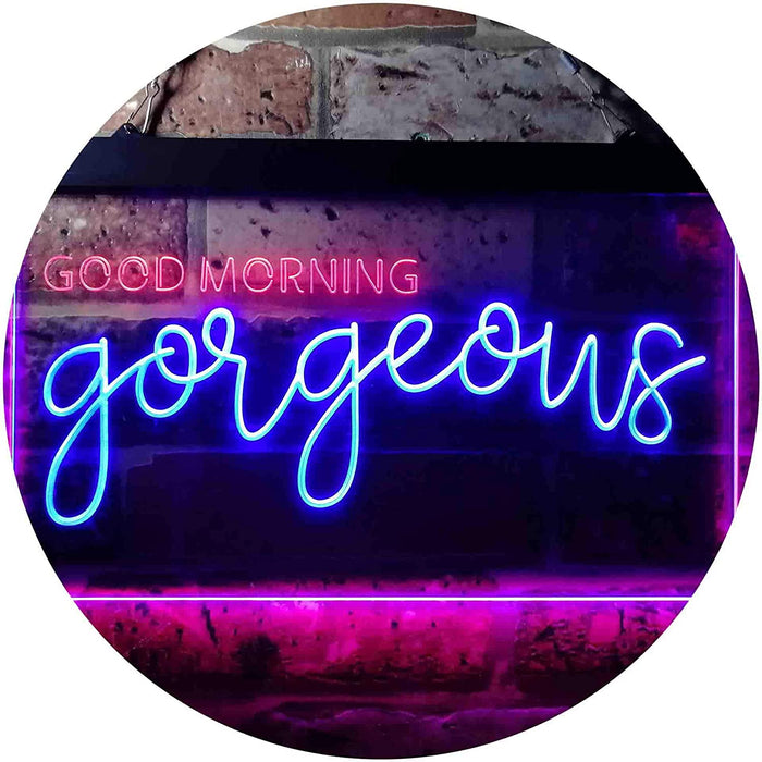 Girlfriend Gift Good Morning Gorgeous LED Light Sign - Way Up Gifts