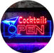 Bar Cocktails Open LED Light Sign - Way Up Gifts