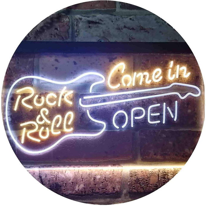 Come in Open Guitar Rock & Roll LED Light Sign - Way Up Gifts