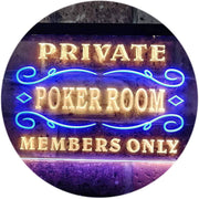 Private Poker Room Members Only LED Light Sign - LED Gift Works