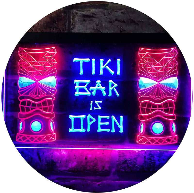 Tiki Bar Open LED Light Sign - LED Gift Works