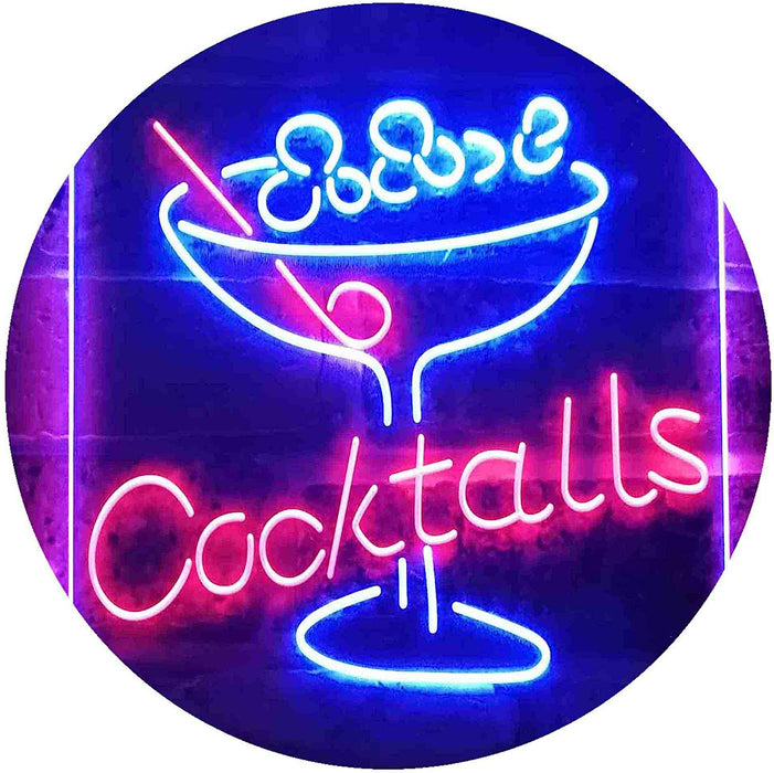 Cocktails Bar Glass LED Light Sign - Way Up Gifts