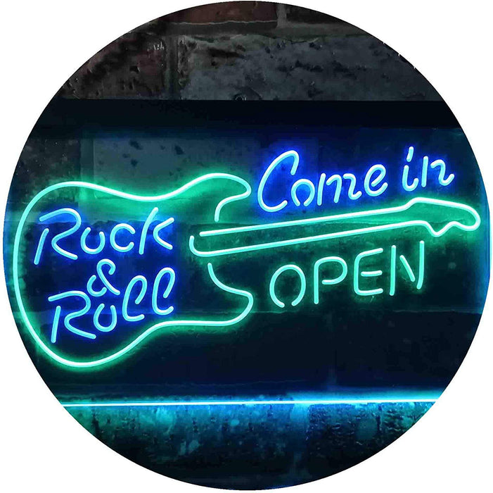 Come in Open Guitar Rock & Roll LED Light Sign - Way Up Gifts