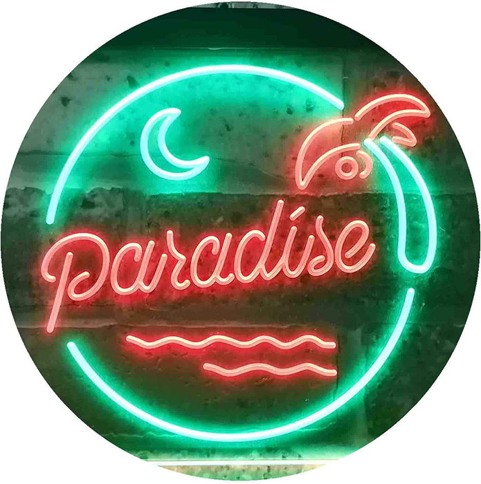 Beach Palm Tree Paradise Island LED Light Sign - Way Up Gifts