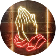 Religious Hands Praying LED Light Sign - LED Gift Works