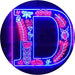 Family Name Letter D Monogram Initial LED Light Sign - Way Up Gifts