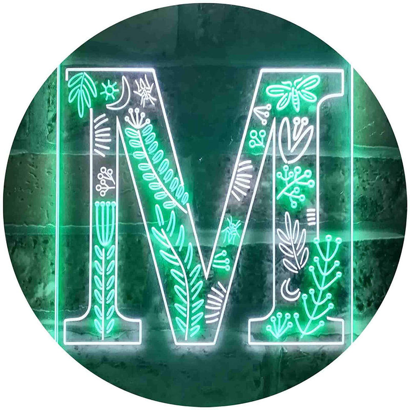 Family Name Letter M Initial Monogram LED Light Sign - LED Gift Works