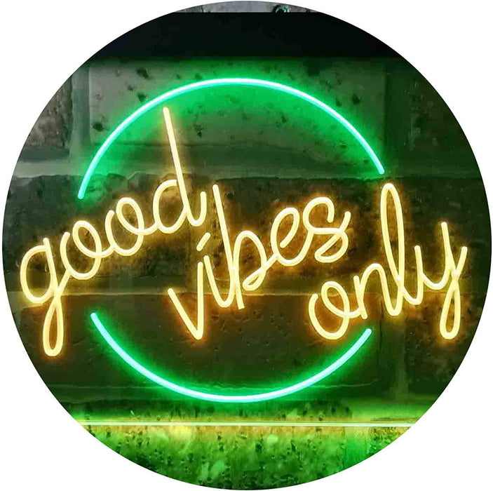 Good Vibes Only Circle LED Light Sign - Way Up Gifts