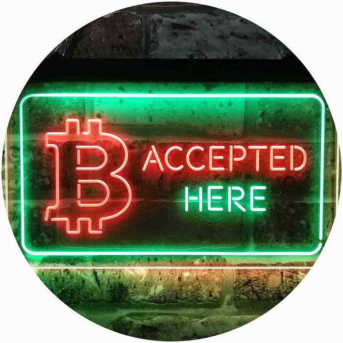 Bitcoin Accepted Here LED Light Sign - Way Up Gifts