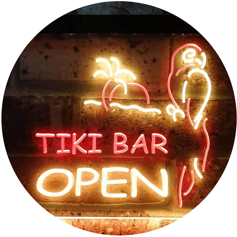 Parrot Tiki Bar Open LED Light Sign - LED Gift Works