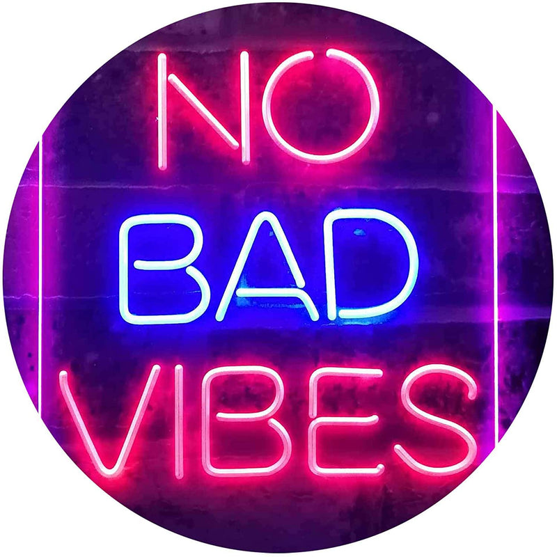 No Bad Vibes Room Display LED Light Sign - LED Gift Works