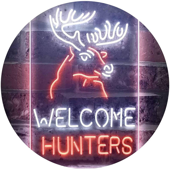 Hunting Store Cabin Decor Welcome Hunters LED Light Sign - Way Up Gifts