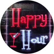 Happy Hour Cocktails Bar LED Light Sign - LED Gift Works