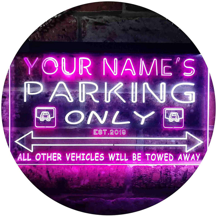 Personalized Parking Only LED Light Sign - Way Up Gifts