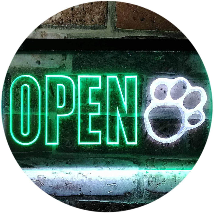 Open Paw Print Dog Grooming LED Light Sign - Way Up Gifts