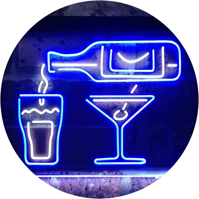 Wine Beer Shots Liquor Cocktails LED Light Sign - Way Up Gifts