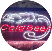 Lizard Cold Beer LED Light Sign - LED Gift Works