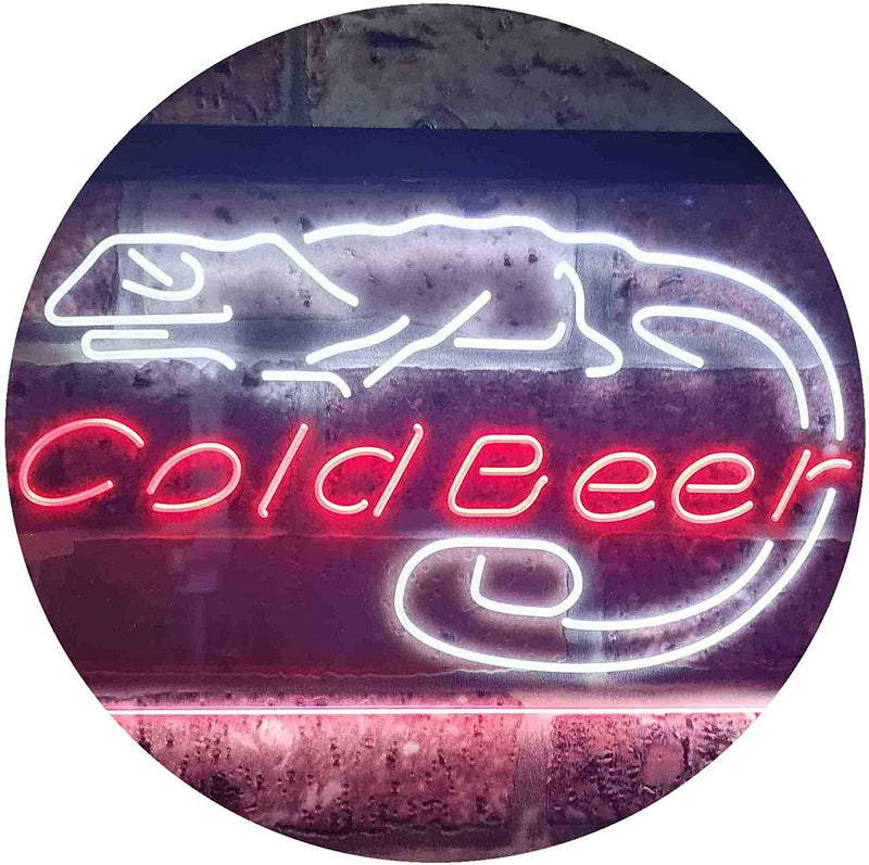 Lizard Cold Beer LED Light Sign - LED Gift Works