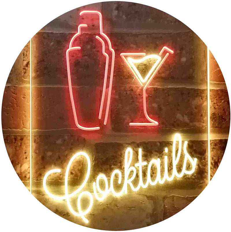 Cocktail Shaker Drinks Cocktails LED Light Sign - LED Gift Works
