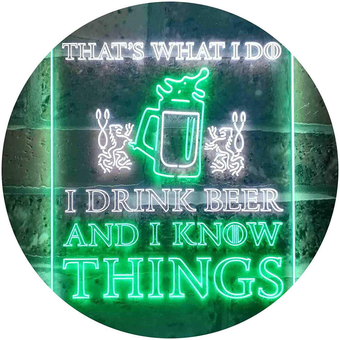 I Drink Beer and I Know Things Funny LED Light Sign - Way Up Gifts