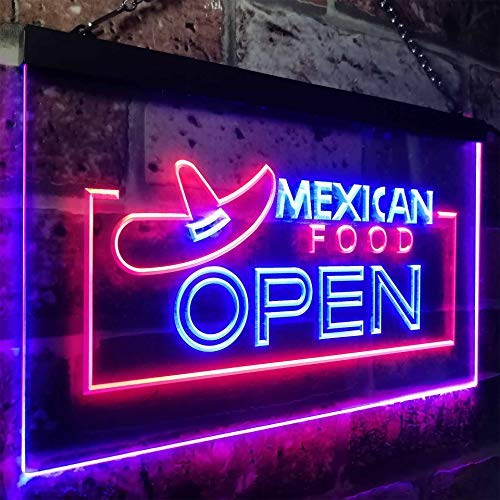 Restaurant Mexican Food Open LED Light Sign - Way Up Gifts