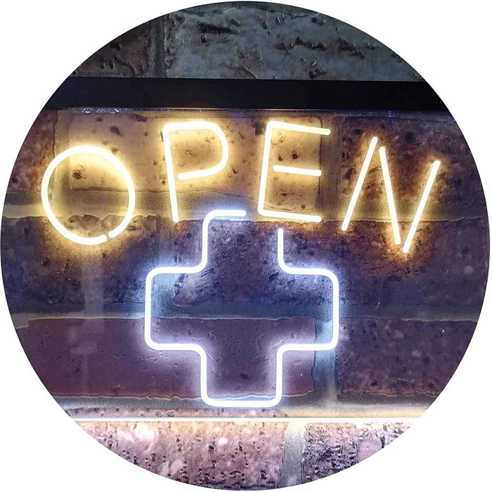 Open Medical Cross Dispensary LED Light Sign - Way Up Gifts