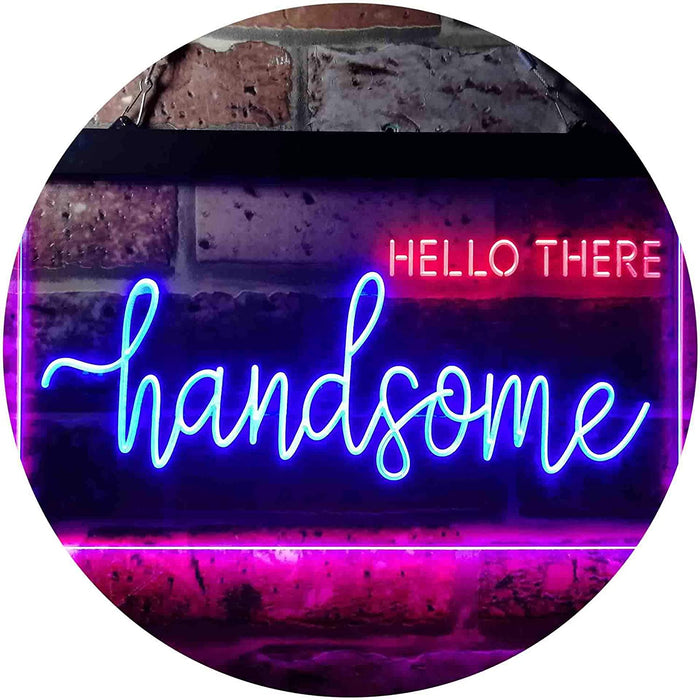 Boyfriend Gift Quote Hello There Handsome LED Light Sign - Way Up Gifts